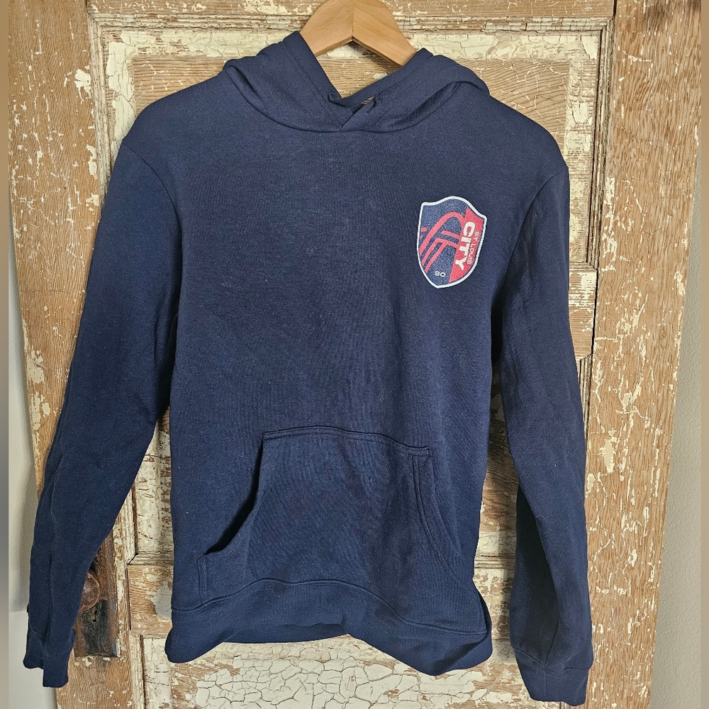 St Louis City SC Navy Blue TEAM LOGO Long Sleeve Hoodie